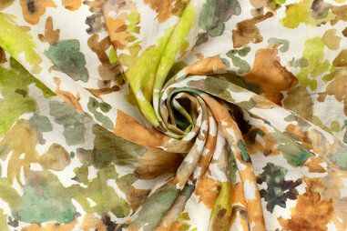 90gr/M² - Viscose stof - nylon twill - abstract - groen multi - 23023-027