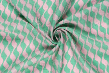 90gr/M² - Viscose stof - nylon twill - abstract - lichtroze - 23027-124