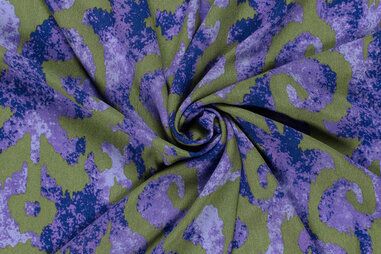 Kaki groene stoffen - Viscose stof - borken crepe - abstract - kaki - 23149-027