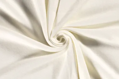 Stoffe - Fleece stof - fleece katoen brushed - gebroken wit - 10004-051