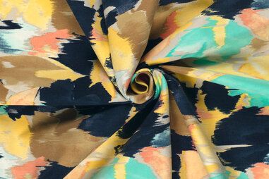 74% viscose, 22% polyamide, 4% elastan stoffen - Stretchstoff - Bengaline- Fantasie - hellgelb - 23066-033