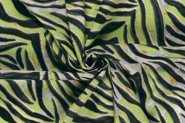 Lime - Stretch stof - katoen satijn - abstract - limoen groen - 23170-023