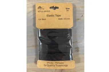 1,5 cm Gummi - Elastiek 15 mm - zwart - XET12-569-015