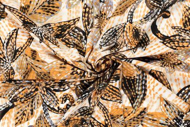 95% viscose, 5% elastan stoffen - Viscose stof - vortex stretch - bloemen - wit - 23180-050