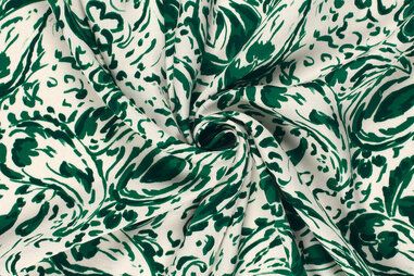 155gr/M² - Viscose stof - satijn - fantasie - groen - 23091-025