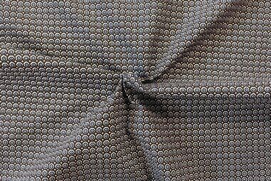 65% polyester, 35% katoen stoffen - Katoen-polyester stof - fantasie - bruin blauw - JT605