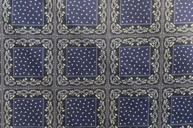 Tischdecke - Baumwoll/Polyester - Paisley - (dunkel) blau weiß - JT611