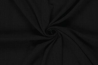 Katoenen stoffen - Katoen stof - linnenlook - zwart - 23041-069
