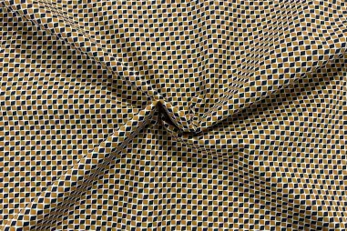 2025 - Katoen-polyester stof - fantasie - camel zwart - JT623