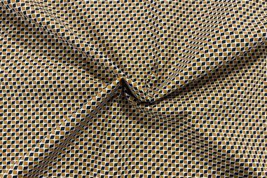 65% polyester, 35% katoen stoffen - Katoen-polyester stof - fantasie - camel zwart - JT623
