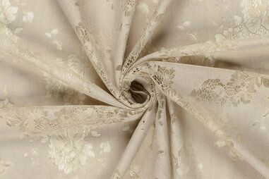 155gr/M² - Kant stof - bloemen - beige - 23253-052