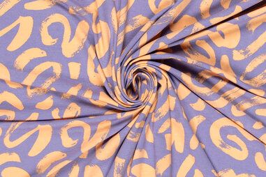 95% viscose, 5% elastan stoffen - Viscose stof - vortex stretch - abstract - lila - 23184-043