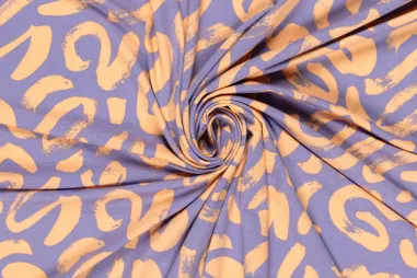 Lila stoffen - Viscose stof - vortex stretch - abstract - lila - 23184-043