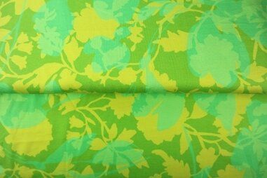 Bloemen Tricot - Tricot stof - digitaal bloemen - groen - 25025-10
