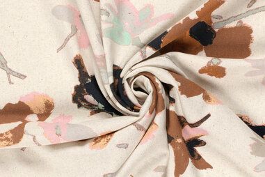 70% viscose, 30% linnen - Viscose stof - linnenmix - fantasie - 23006-052