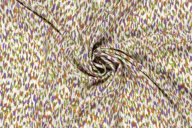 100% viscose stoffen - Viscose stof - poplin - abstract - limoen lila - 23138-023