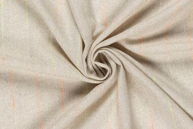 Oeko-Tex klasse 2 - Polyester stof - linnenlook - strepen - beige - 23234-052