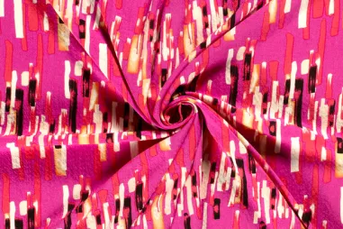 Fuchsie - Viscose stof - bubble - fantasie - fuchsia - 23050-017