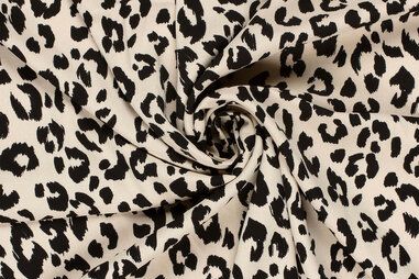 Stretch - Stretch stof - dierenprint luipaard - beige - 23061-052