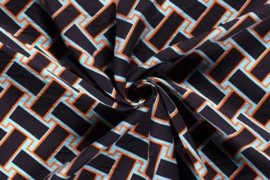 Lichtblauw - Viscose stof - nylon crepe - abstract - lichtblauw - 23129-003