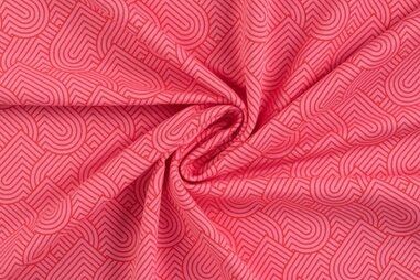 rode stoffen - Tricot stof - French Terry - harten - rood - 20075-150