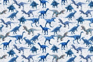Jongens stoffen - Jersey - digital dino - weiß blau - 25052