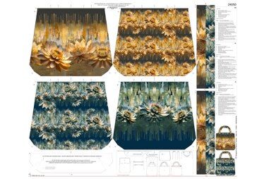Tas panelen - Paneel stof - canvas paneel voor een tas - digitaal bloemen - multi - 24050