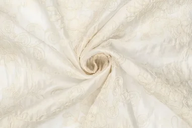 Tencel - Tencel stof - embroidery bloemen - crème - 21514-020