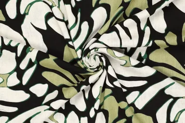 180gr/M² - Viscose stof - linnenmix slub - fantasie - groen - 21558-316