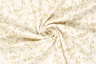 Broderie en Embroidery stoffen - Broderie stof - hydrofiel embroidery - blaadjes - naturel - 21604-179