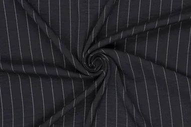 100% polyester stoffen - Polyester stof - liane wide stripe - donkerblauw - 21644-600