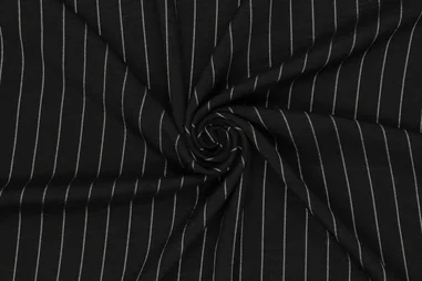 Polyester stoffen - Polyester stof - liane wide stripe - zwart - 21644-999