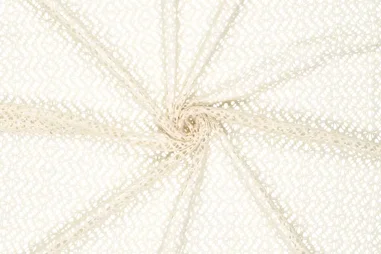 65% polyester, 35% katoen stoffen - Polyester stof - katoenmix - crochet - gebroken wit - 21707-020