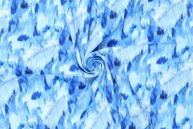 Oeko-Tex klasse 2 - Stretch stof - digitaal fantasie - blauw - 21809-660