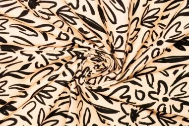 Beige - Canvas - Blumen - beige - 410117-30