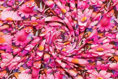 Grellrosa - Jersey - digital 3D - Blumen - rosa - 922868-10