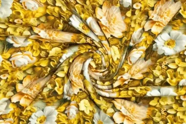 97% Viskose, 3% Elastan - Jersey - digital 3D - Blumen - gelb - 923477-71