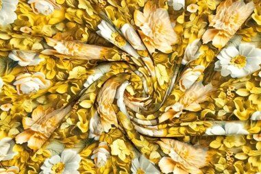Bloemen Tricot - Tricot stof - digitaal 3D - bloemen - geel - 923477-71