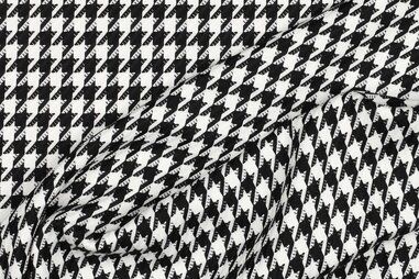 Pied de Poule - Stretch stof - pied de poule - zwart wit - 2409-001