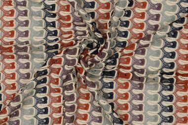 100% polyester stoffen - Gebreide stof - crochet - navy brique - 3731-001