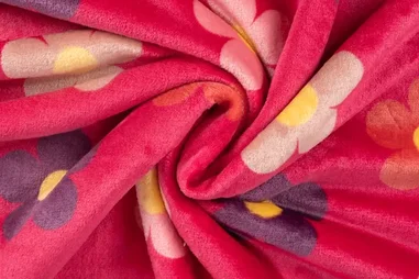 Grellrosa - Fleece - cuddle - Blumen - fuchsia - 32022-170