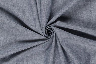 Niet rekbare stoffen - Leinen - Leinenmischung chambré - melange navy - 23031-008