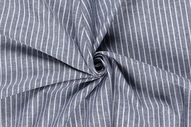 Nooteboom Stoffe - Leinen - Leinenmischung Chambré - Streifen - marineblau - 23033-008