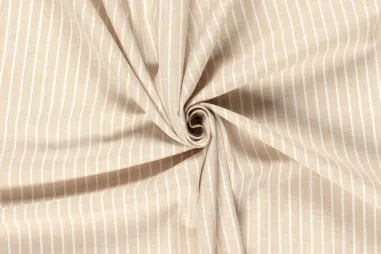 160gr/M² - Linnen stof - linnen mix chambré - strepen - beige - 23033-052