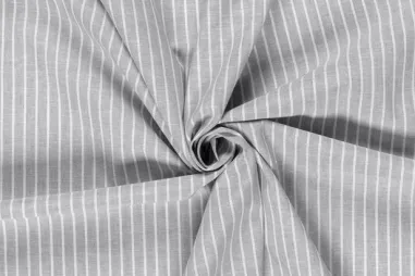 Gestreepte stoffen - Linnen stof - linnen mix chambré - strepen - lichtgrijs - 23033-061