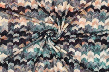 Multi Stoffe - Jersey - digital geometrisch - grün multi - 5430-001