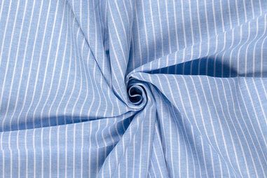 Stoffe - Leinen - Leinenmischung chambré - Streifen - hellblau - 23033-003