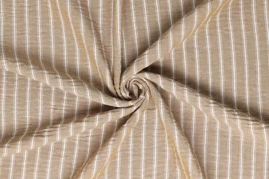 Bruine stoffen - Polyester stof - linnenlook airflow - gestreept - 21703-092