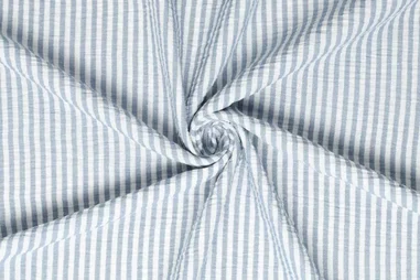 100% Polyester - Polyesterstoff - Leinenoptik Airflow - Streifen - blau - 21703-631