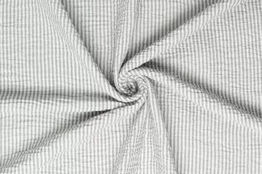 Polyester stoffen - Polyester stof - linnenlook airflow - strepen - grijs - 21703-970